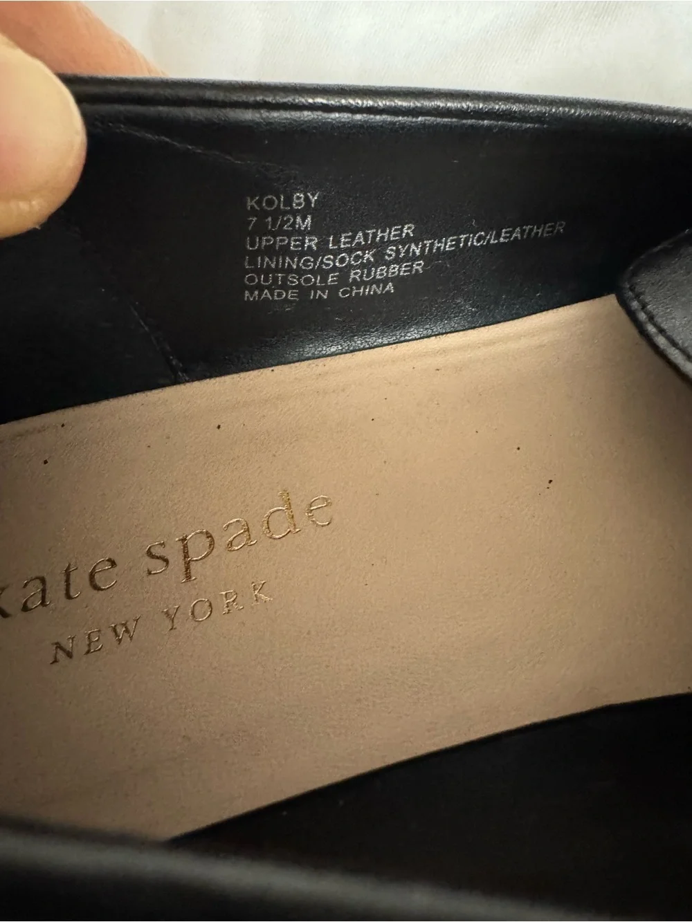 kate spade Black Leather Loafers with Gold Chain Hardware